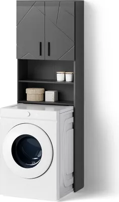 Produktbild von Waschmaschinenschrank Livinity Ronco Anthrazit Hochglanz 64 x 190.5 cm, Model 52877