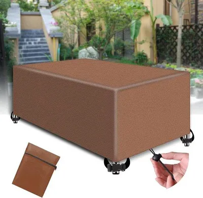 Obrázek produktu pro Ochranný kryt na stoly – vodoodpudivý – 420D Oxford – 110 x 90 x 70 cm – hnědý