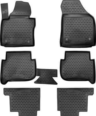 Produktbild von WALSER XTR Gummi Fussmatten Auto für VW Touran I, II, 7 Sitze, 2003 - 2015, 100% passgenaue Auto Fußmatten, robuste Universal Fußmatte Auto, Gummimatten Auto, Auto Fussmatten Gummi