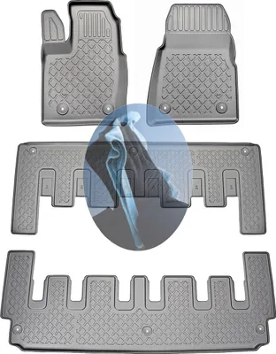Produktbild von Z522438 TPE-Gummifußmatten kompatibel mit  Ford Tourneo Custom L2 AUTOMATIK Active  Kleinbus  2012- 1. + 2. + 3. Sitzreihe, für Automatikgetriebe vorgesehen