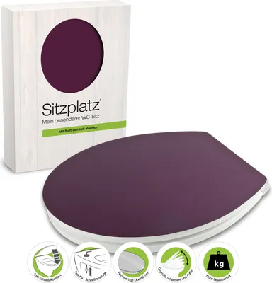 Produktbild von SITZPLATZ® WC-Sitz mit Absenkautomatik, Nachbildung Disteso, Gloss Toilettensitz mit Holzkern, Fast-Fix Schnellbefestigung, Standard O Form oval, Metallscharnier, Toilettendeckel glänzend, bunt 40338 2