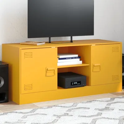 Immagine prodotto di Maison Exclusive - Mobile TV giallo senape 99x39x44 cm acciaio