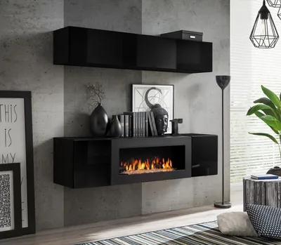 Zdjęcie produktu dla Kompletny zestaw mebli do salonu, 2 części. Kredens Luksusowe meble z wysokim połyskiem Nowoczesny design