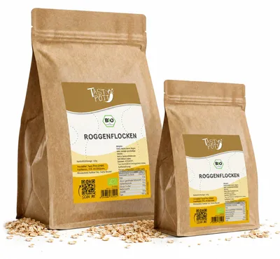 Produktbild von Tasty Pott  Roggenflocken - im Beutel - 500g