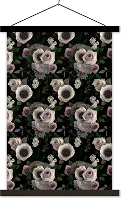 Produktbild von MuchoWow® Textilposter Blumen - Licht - Anemone 40x60 cm mit schwarzem Rahmen - Wanddekorationen