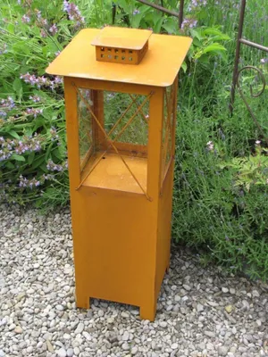 Produktbild von Edelrost Laterne hoch mit Glas, 80 cm