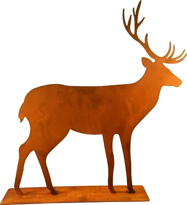 Produktbild von Hirsch Edelrost rostige Gartendekoration Gartendeko 56cm x 63cm Rost Metall