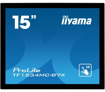 Obrázok produktu pre iiyama ProLite TF1534MC-B7X - LED monitor - 38 cm (15") - vypínateľný - dotykový - 1024 x 768 - TN - 370 cd/m² - 700:1 - 8 ms - HDMI, VGA, DisplayPort - Schwarz