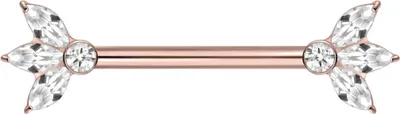Produktbild von Brustwarzenpiercing, Zungenpiercing, Intim-Piercing Titan Nippelpiercing mit Innengewinde LOTUSBLÜTE