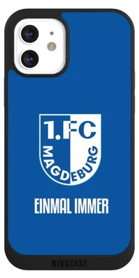 Produktbild von NIVOCASE Handyhülle für Apple iPhone 12  Hülle NIVOpure Case Schwarz Offizielles Lizenzprodukt Wappen 1. FC Magdeburg