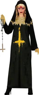 Produktbild von Horrornonne Halloween Kostüm Gruseln Anzug, Größe: 42 - 44 (L) Farbe: Schwarz