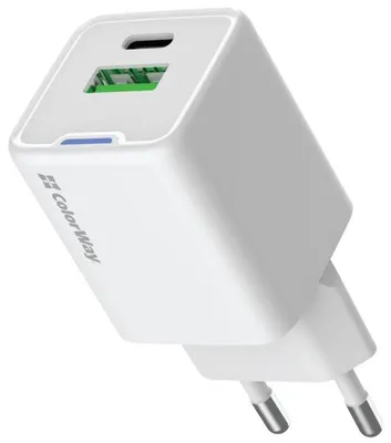 Obrázek produktu pro COLORWAY 1x USB-C/ síťová nabíječka/ GaN/ PD/ PPS/ QC/ 35W/ Bílá