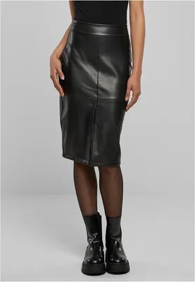 Produktbild von Damenrock Urban Classics, aus Kunstleder, schmal geschnitten, Farbe: Schwarz - Größe: S