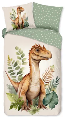 Productafbeelding van Good Morning Kinder Dekbedovertrek Katoen Renforcé Gregor - green 140x200/220cm