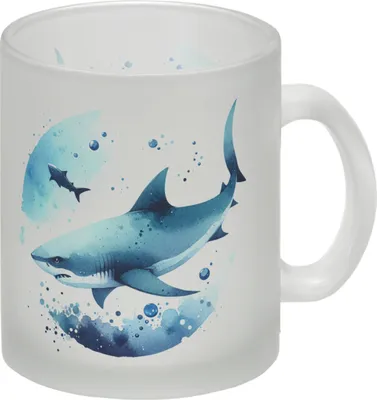 Produktbild von Haifisch im Wasser Glas Tasse
