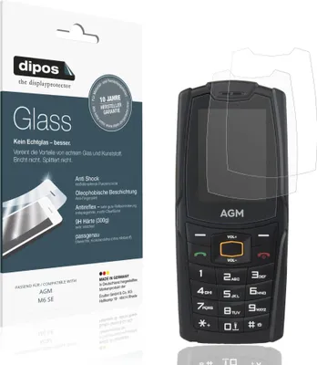 Produktbild von 2x Schutzfolie für AGM M6 SE matt - Anti-Shock 9H Folie dipos Glass Kunststoffglas