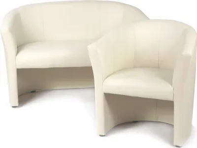 Produktbild von Couchgarnitur - Sofa Set - Beige - Kunstleder - 2 Sitzer Sofa - Sessel - Sitzmöbel - Fleckenbeständig - 2-Teilig - CAFE