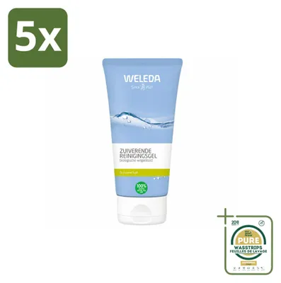Imagen del producto de 5 x Gel limpiador purificante Weleda para pieles con imperfecciones, 100 ml - Paquete ahorro - 5 unidades