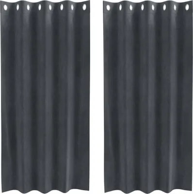 Produktbild von vidaXL Verdunkelungsvorhänge 2 stk. Hellgrau 140 x 175 cm Samt