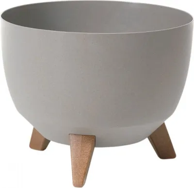 Produktbild von Roma 33 cm Schale Topf mit Beinen Eco Wood grau