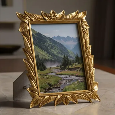 Obrázok produktu pre Fotorámik zo zlatej živice 21,2x1,7x26,8 cm (vnútorný rozmer 15x20 cm)