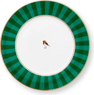 Produktbild von PIP STUDIO Love Birds Frühstücksteller Stripes grün 21cm