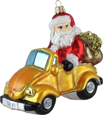 Obrázok produktu pre Vianočný Santa v žltom aute