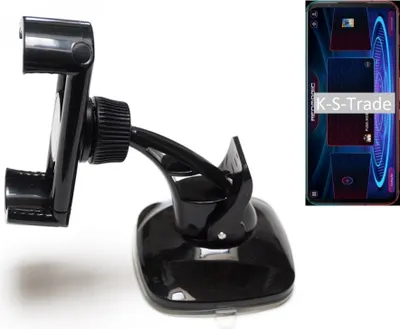 Produktbild von K-S-Trade kompakte Handy-Halterung Windschutzscheibe kompatibel mit Nubia RedMagic 5G Armaturenbrett schwarz Autohalterung KFZ Halter