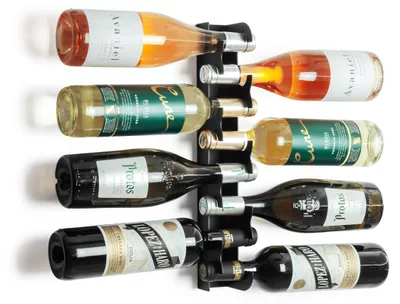 Weinregal aus Stahl, 1 Flasche, Schwarz, Wandmontage
