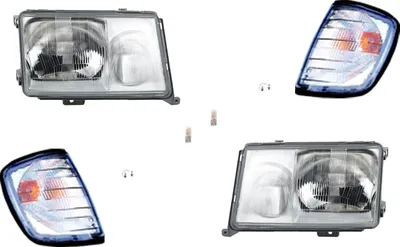Produktbild von Scheinwerfer passend für Mercedes W124 89-93 Leuchtmittel Satz L R inkl. Blinker 1248205961 1248203559 A1248205961 1248206061 1248201259 124820 Johns