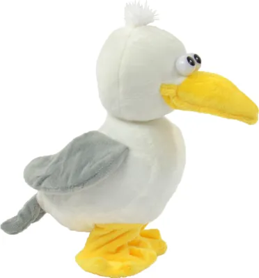 Produktbild von Winfried Kögler GmbH MALWIN Möwe v2, Sprechendes Plüschtier, wackelt mit Kopf & Beinen, Batterien inkl., 100% Polyester, 22x13x17cm, für Kleinkinder