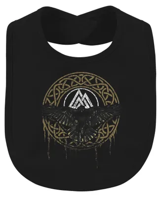 Image de Valknut, symbole viking, mythologie nordique, Hugin et Munin, motif pour bébé, couleur noire, taille unique