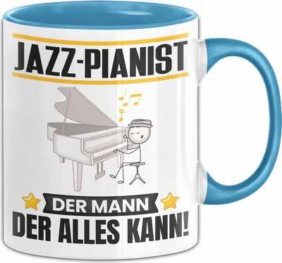 Produktbild von Jazz-Pianist Tasse Geschenk für Jazz-Pianist Der Mann Der Alles Kann Geschenkidee zum Geburtstag (Blau)