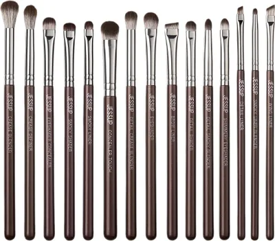 Zdjęcie produktu dla Jessup Brown Makeup Brushes Zestaw pędzli do makijażu oczu T499, 15 sztuk