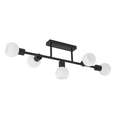 Produktbild von Lindby Deckenlampe Biscala, 5flg., schwarz/opal