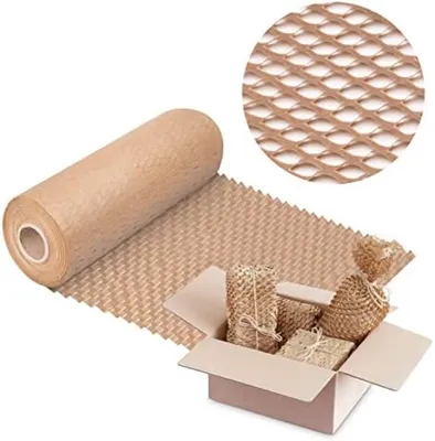 Produktbild von PolkaHome® Verpackungspapier Rolle 20 cm x 25 m – Braunes Kraftpapier, 70 g/m², dehnbar