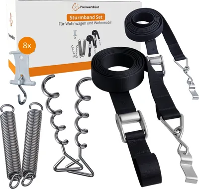Produktbild von Sturmband Markise Abspannset Hold Down Side Kit kompatibel mit Thule Omnistor Markise für Wohnmobil Wohnwagen