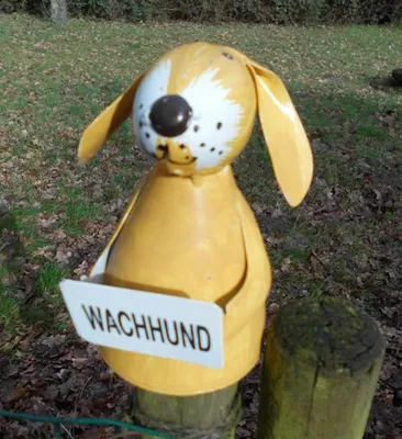 Produktbild von Zaunfigur Pfahlhocker  Zaunhocker Wachhund Beagle gelb 14 cm
