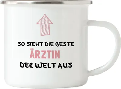 Produktbild von So Sieht Die Beste Ärztin Aus Emaille Tasse Schön Medizinerin Danke Sagen Krankenhaus Hausärztin