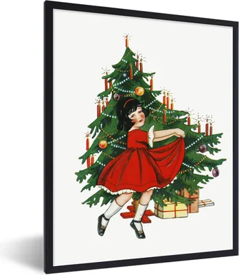 Produktbild von MuchoWow® Gerahmtes Poster Weihnachtsbaum - Kunst - Weihnachtskugeln 30x40 cm - Poster mit Schwarzem Bilderrahmen Wandposter Rahmen Foto Bilder - Wanddeko - Kunstdrucke