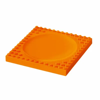 Obrázok produktu pre Placematix Detské taniere Detské stavebnice Detský riad plochý oranžový PM104001A