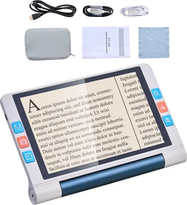Immagine prodotto di SucceBuy Lente d'ingrandimento digitale portatile con touch screen da 8 pollici, lente di lettura elettronica per ipovedenti, ingrandimento da 2x a 20x, obiettivo autofocus da 13 MP, 26 modalità di colore, uscita HDMI e memoria da 16 GB