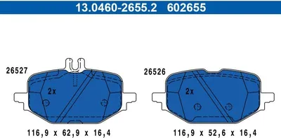 Immagine prodotto di Pastiglie freno complete ATE 13.0460-2655.2