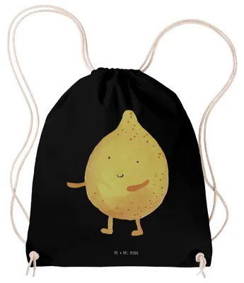 Produktbild von Mr. & Mrs. Panda gymnastiktasche Beste Freunde Zitrone - Schwarz - Geschenk, Lustige Sprüche, wander rucksack, Jutebeutel, leichter, Turnbeutel, Kleiner, Beutel