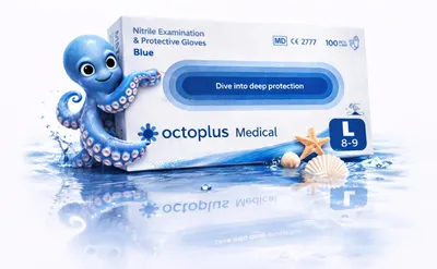 Produktbild von Einweghandschuhe Intco Octoplus Nitril blau Größe L 100 Stück für Hygiene Daten