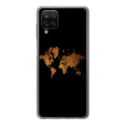 Produktbild von MuchoWow® Handyhülle Schutzhülle Hülle für Samsung Galaxy A12 Weltkarte - Schilf - Karte Silikon Softcase Handy Hülle - Bild