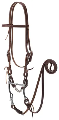 Zaumzeug mit Gebiss und Roper-Zügeln, Goldbraun, 12,7 cm