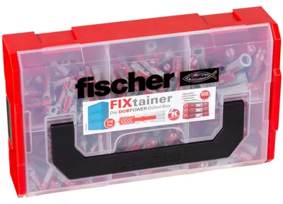Obrázek produktu pro Fischer 535968, Skladovací krabice, Černá, Červená, Průhledná, Obdélníkový, Jednobarevný, 210 kusů