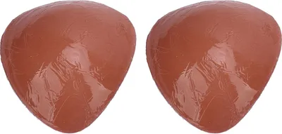 Produktbild von 1 Paar doppelseitig klebende BH-Einlagen, wiederverwendbar, weiche dreieckige Silikon-Klebepads, D, heller Kaffee
