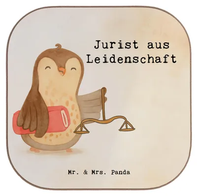Produktbild von Mr. & Mrs. Panda Tassenuntersetzer Jurist Leidenschaft Design - Weiß - Geschenk, Untersetzer für Gläser, Master Of Laws, Getränkeuntersetzer, Tischuntersetzer, Anwalt